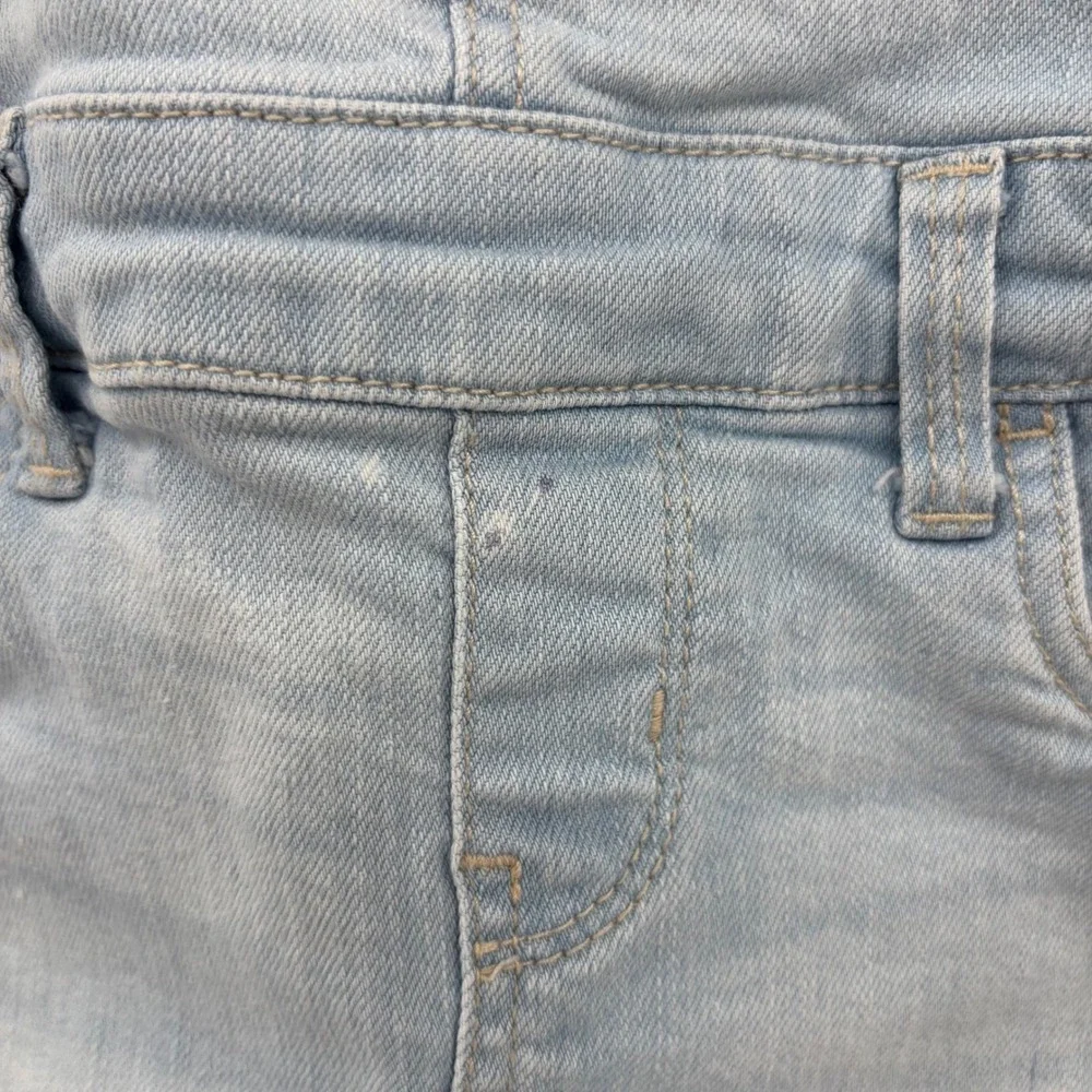 OshKosh Denim Overall Skirt Kids 5T Light Blue Heart Pocket Frayed Hem Cute Boho